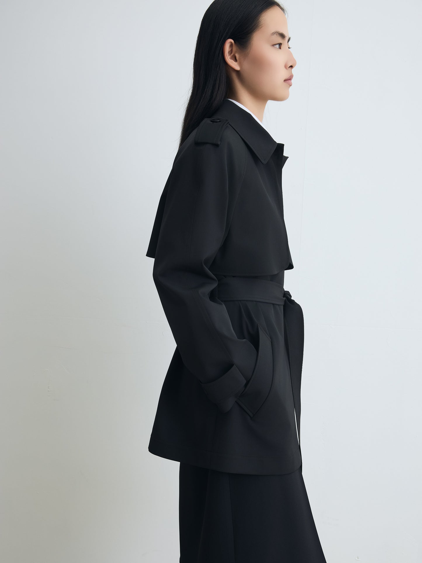 Easy Care Short Belted Trench