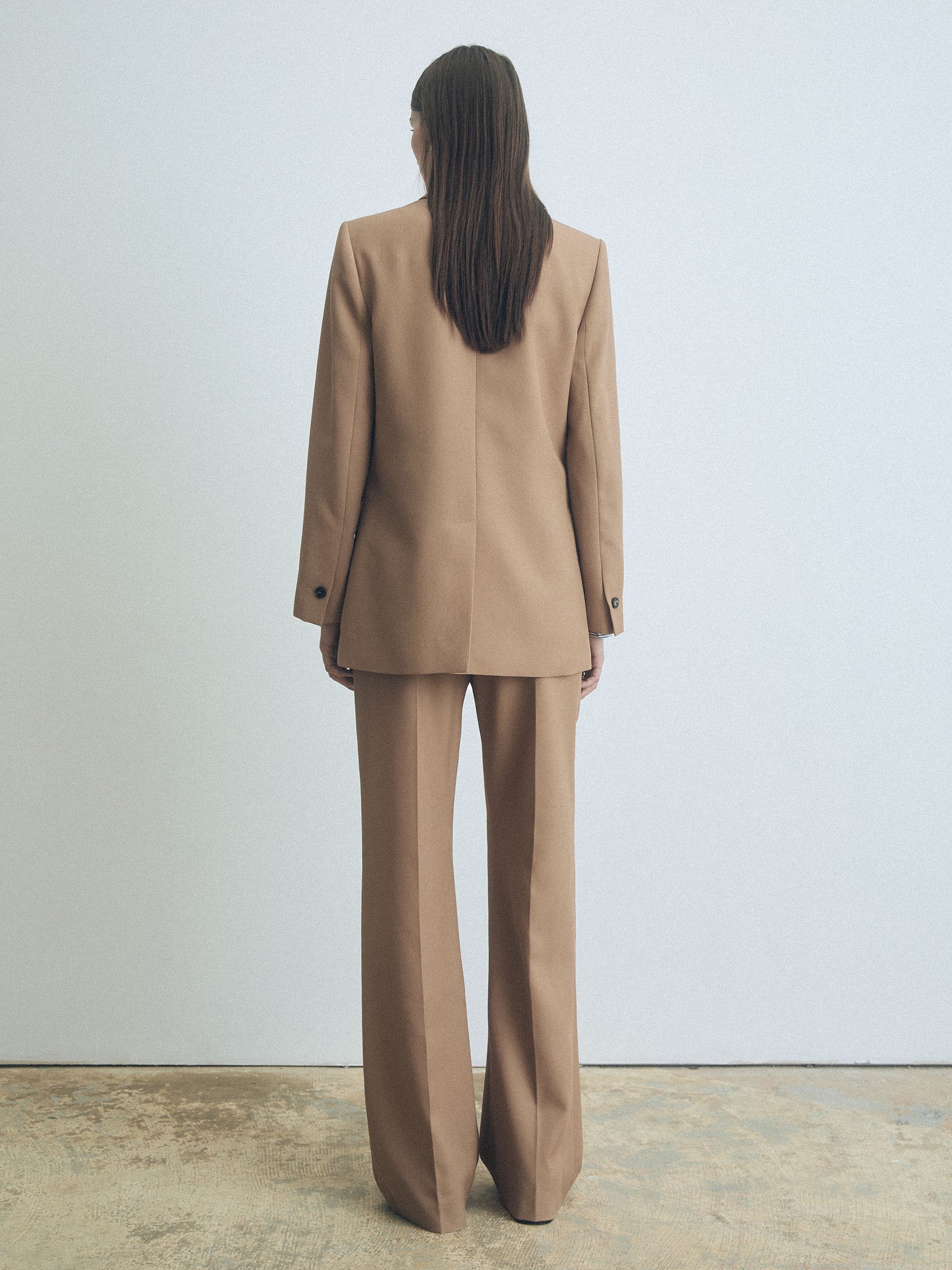 Pantalon en Laine à Coupe Droite