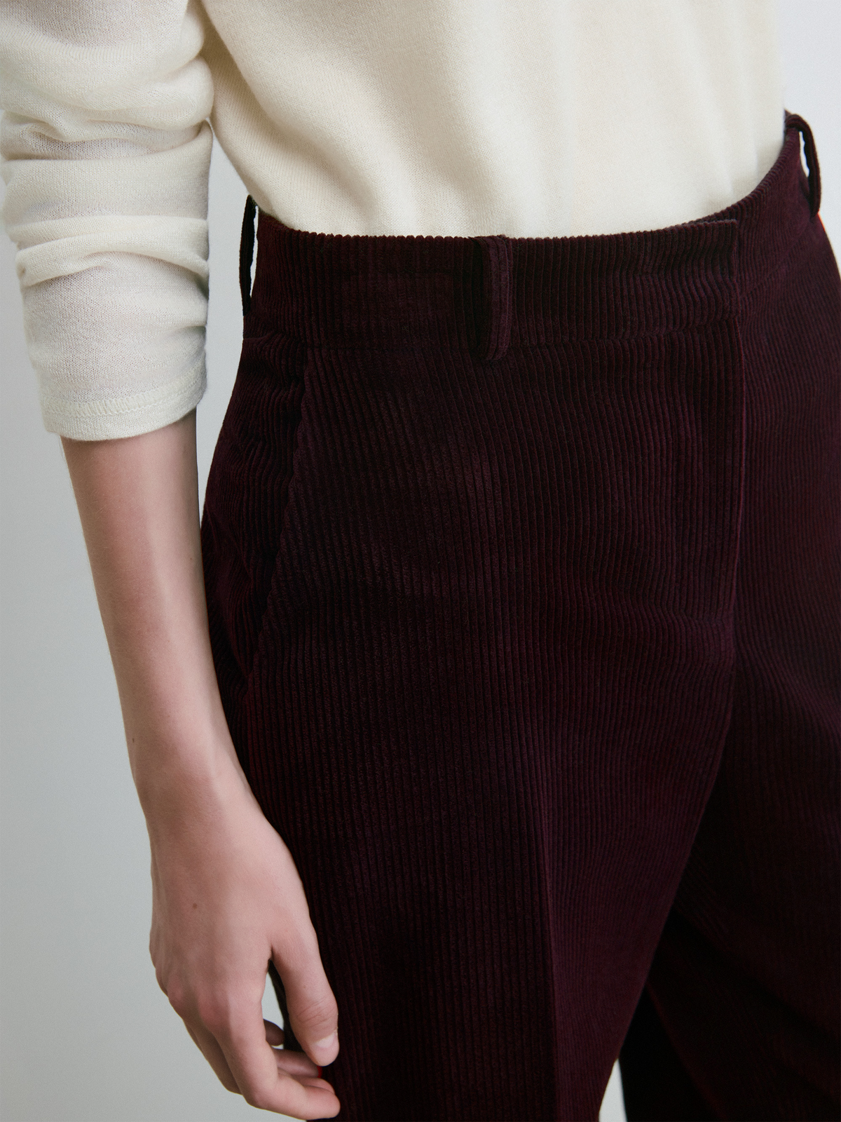Pantalon Décontracté En Velours Côtelé À Grosses Côtes