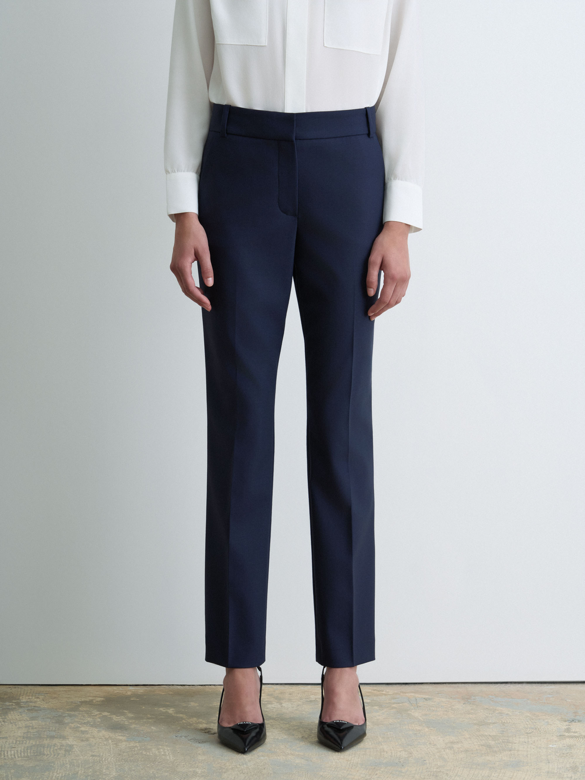 Stretch Wool Slim Straight Pant
