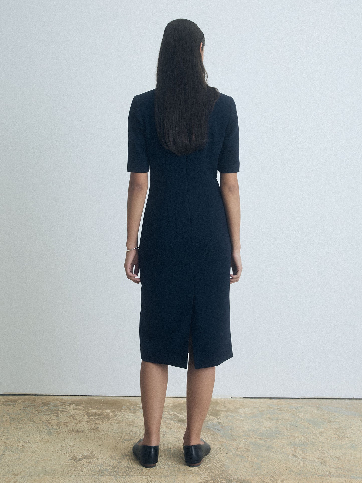 Fitted Elbow Sleeve Dress