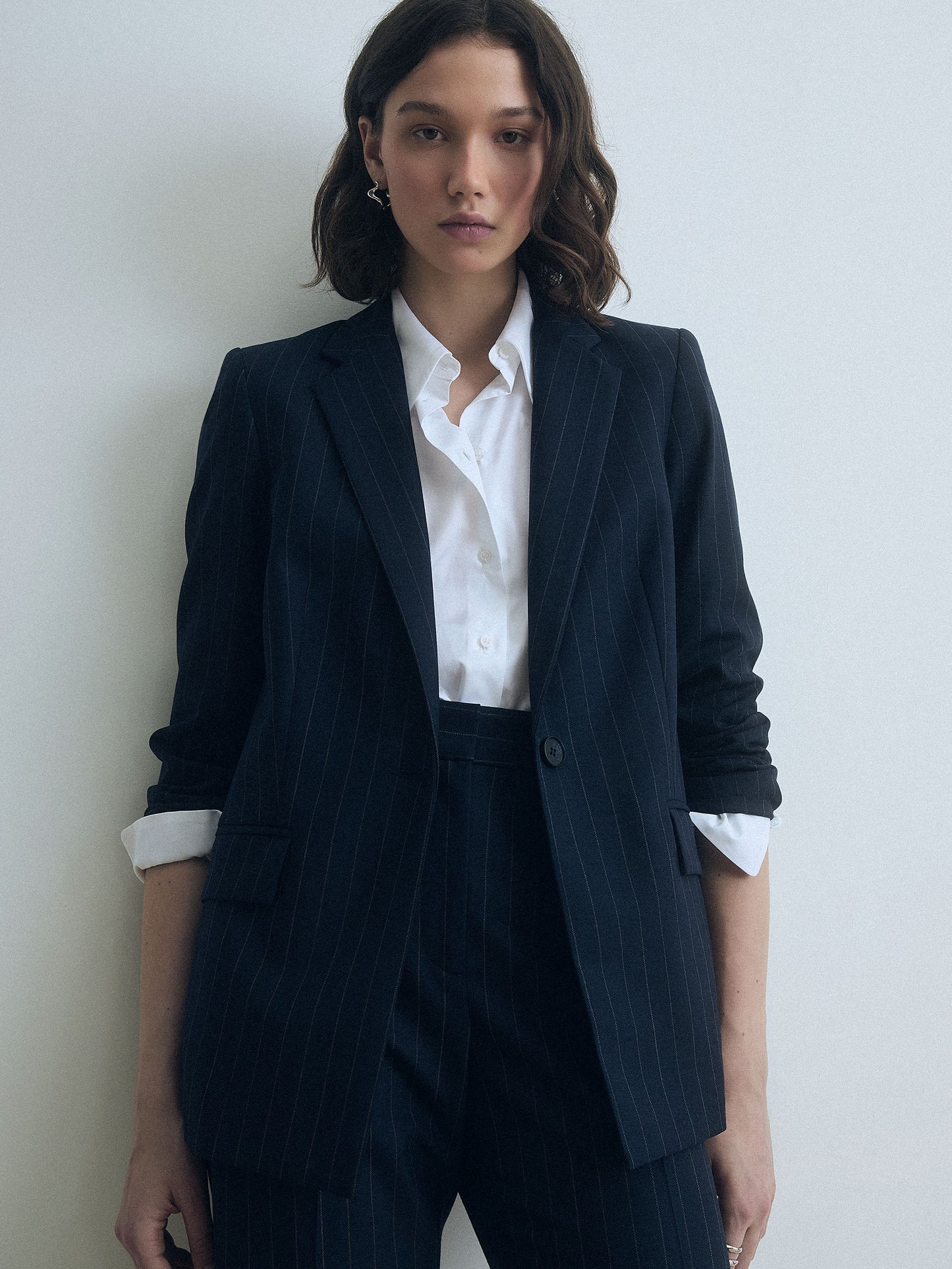 Navy Pinstripe Jacket