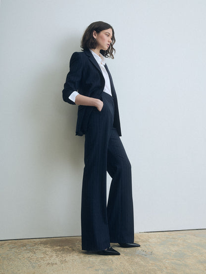 Navy Pinstripe Jacket