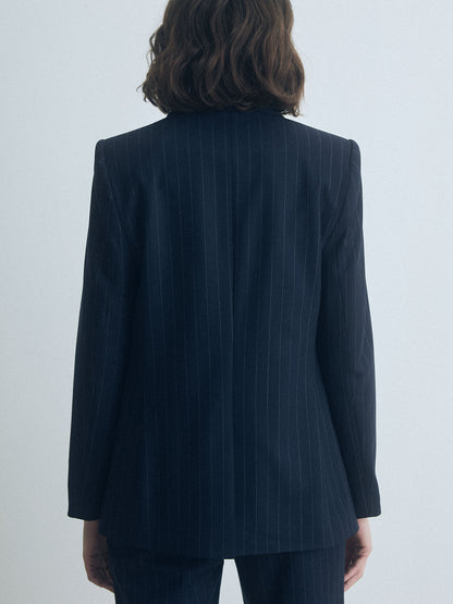 Navy Pinstripe Jacket