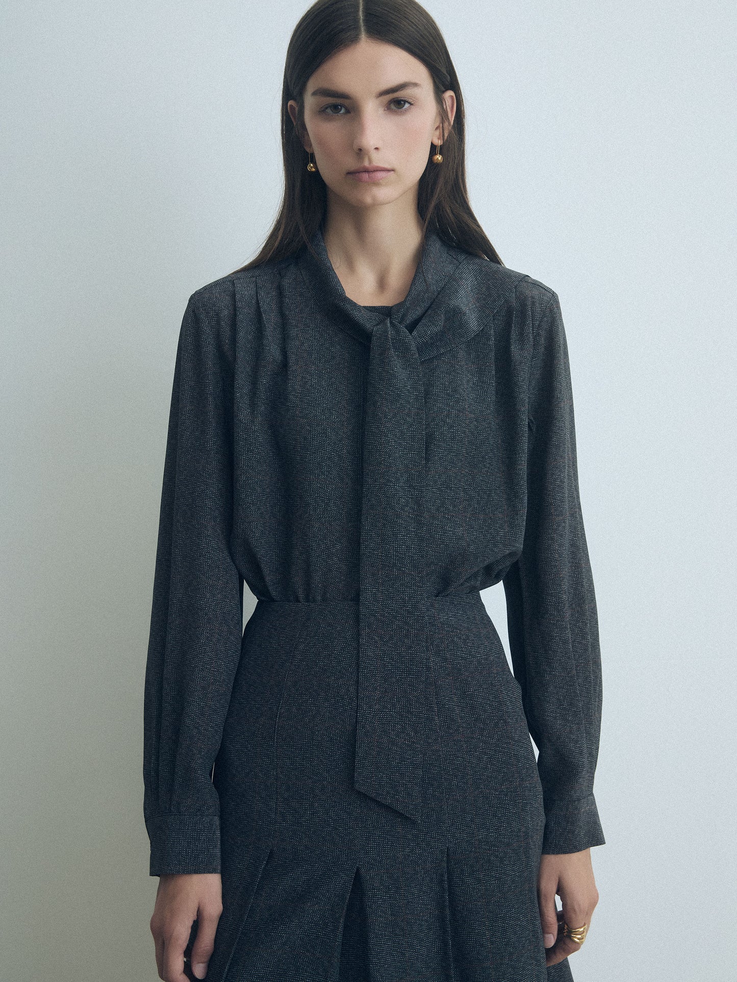Silk Blouse with Necktie