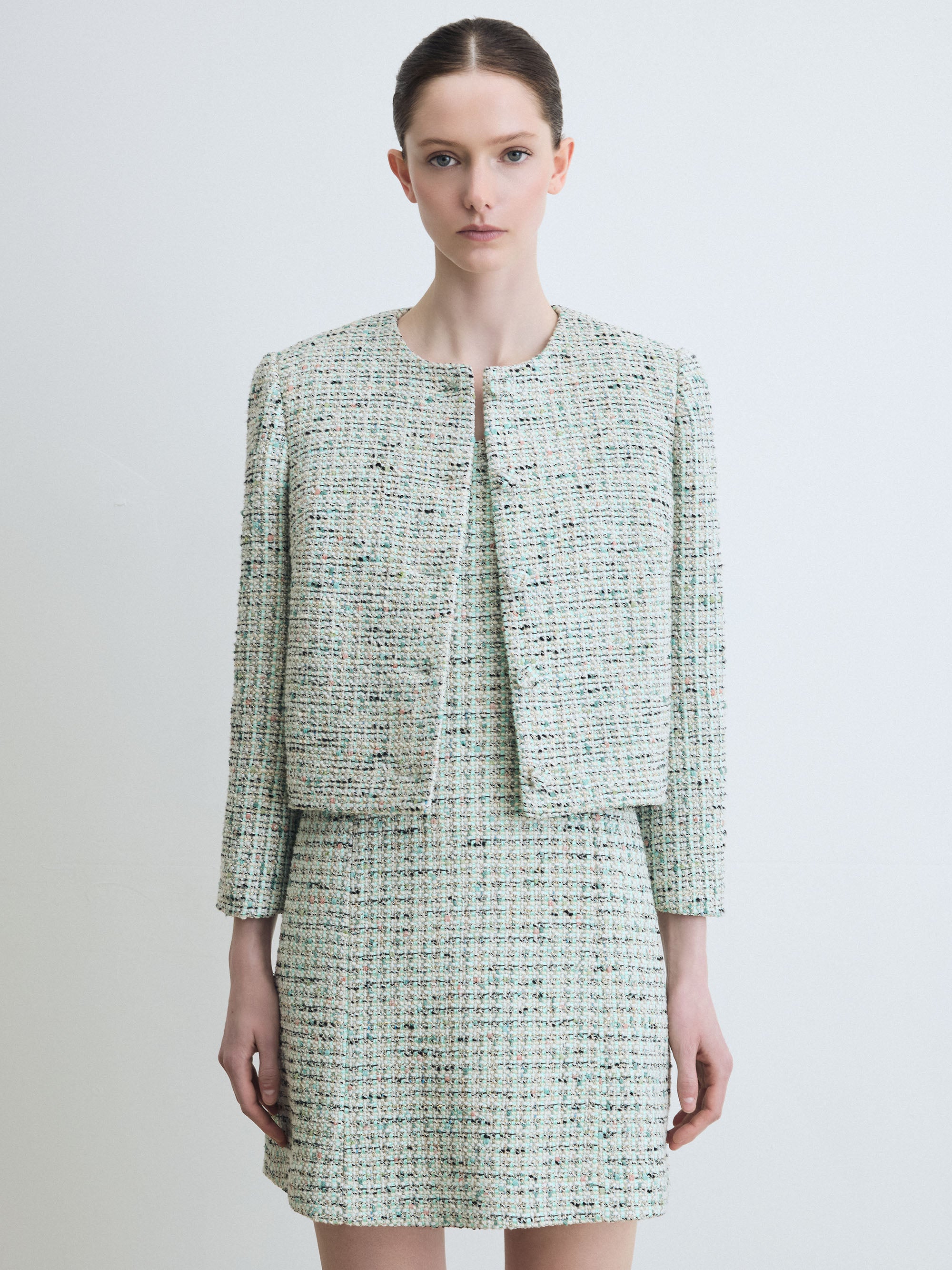 Tweed Collarless Jacket – Judith & Charles