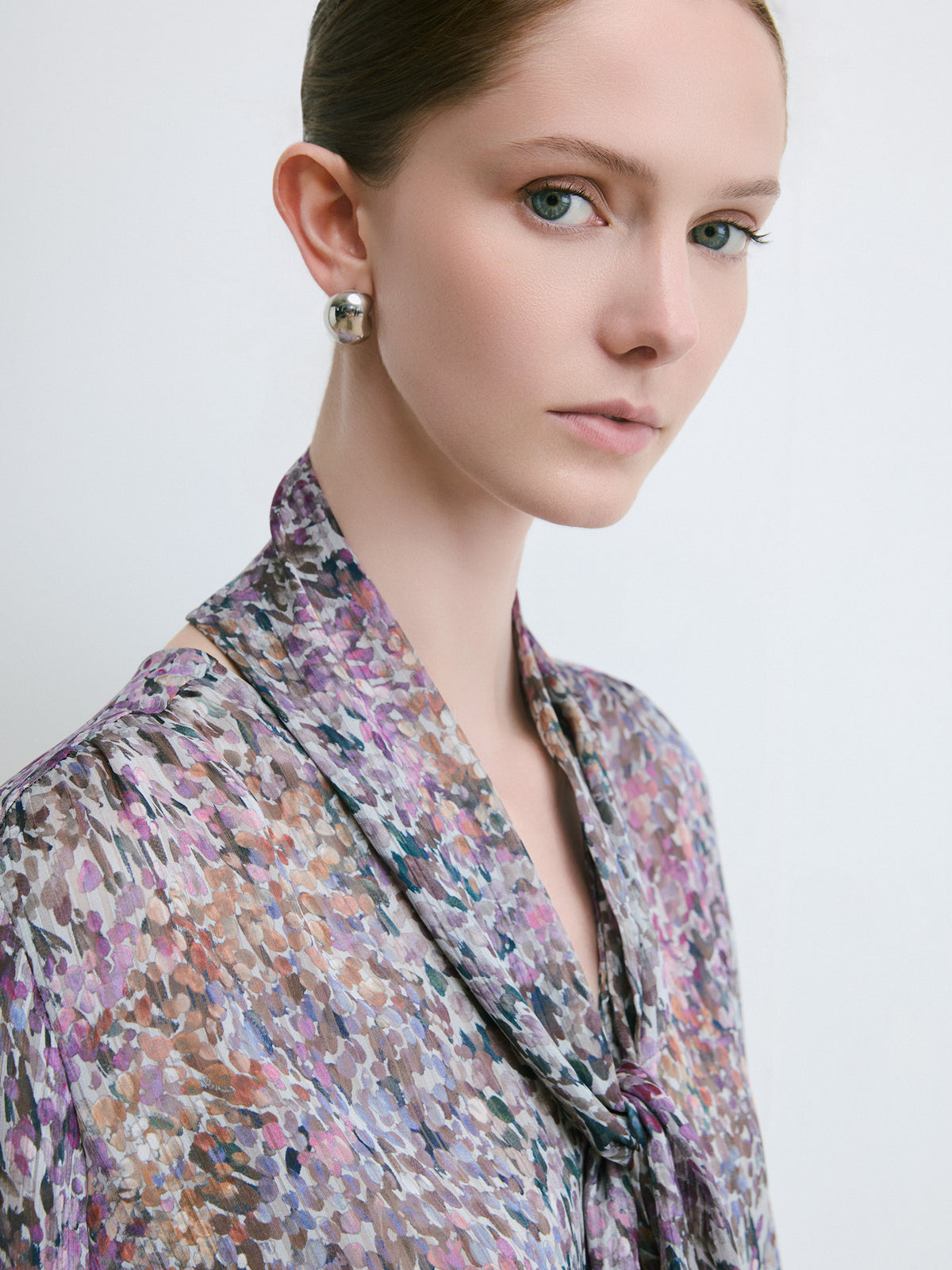 Blouse à foulard avec imprimé floral