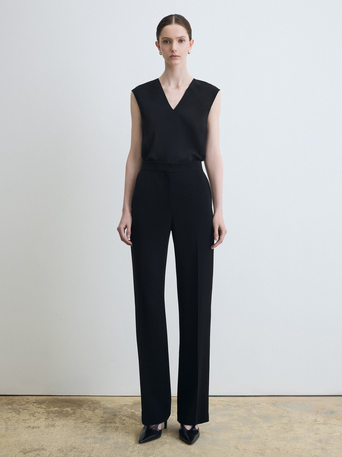 Blouse à Col V en Soie
