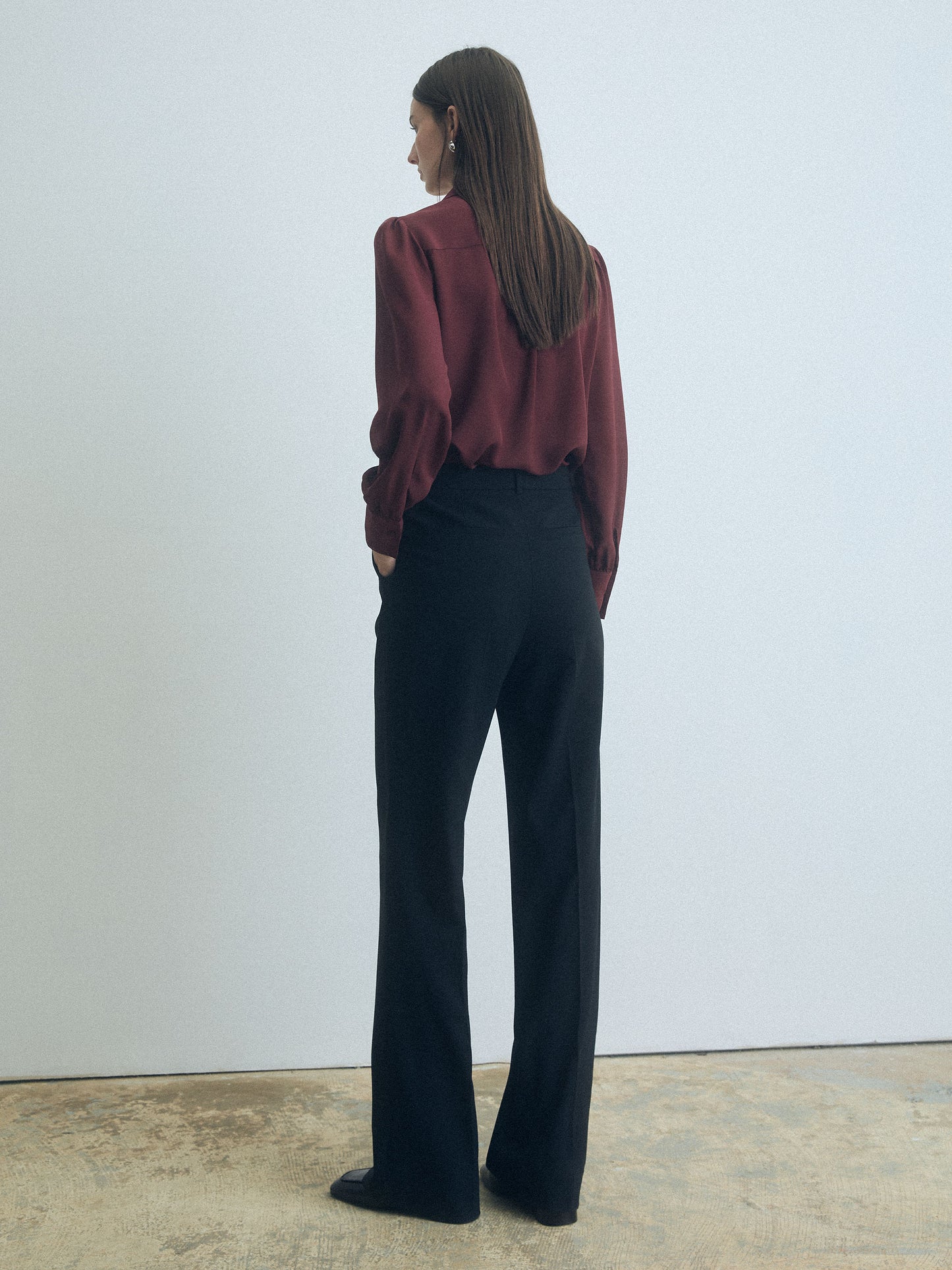 Silk Blouse With Classic Shirt Collar