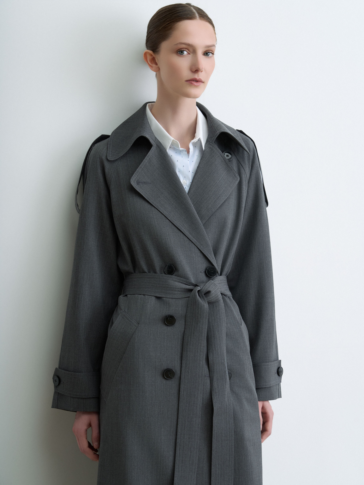 Belted Fabric Trench