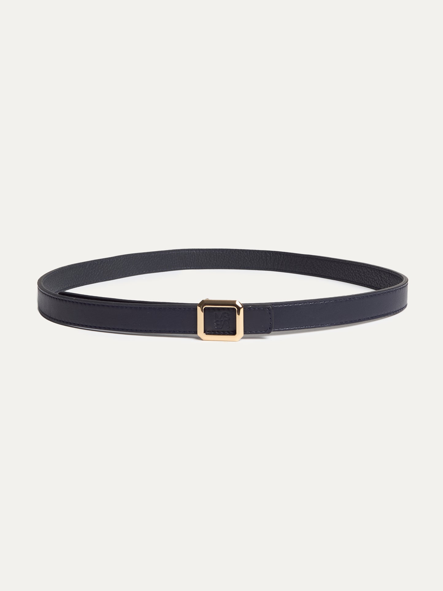 Maison Boinet 20 mm reversible belt in premium nappa leather with grained calfskin lining and a gold-tone brass buckle, measured from the buckle’s end to the middle hole.