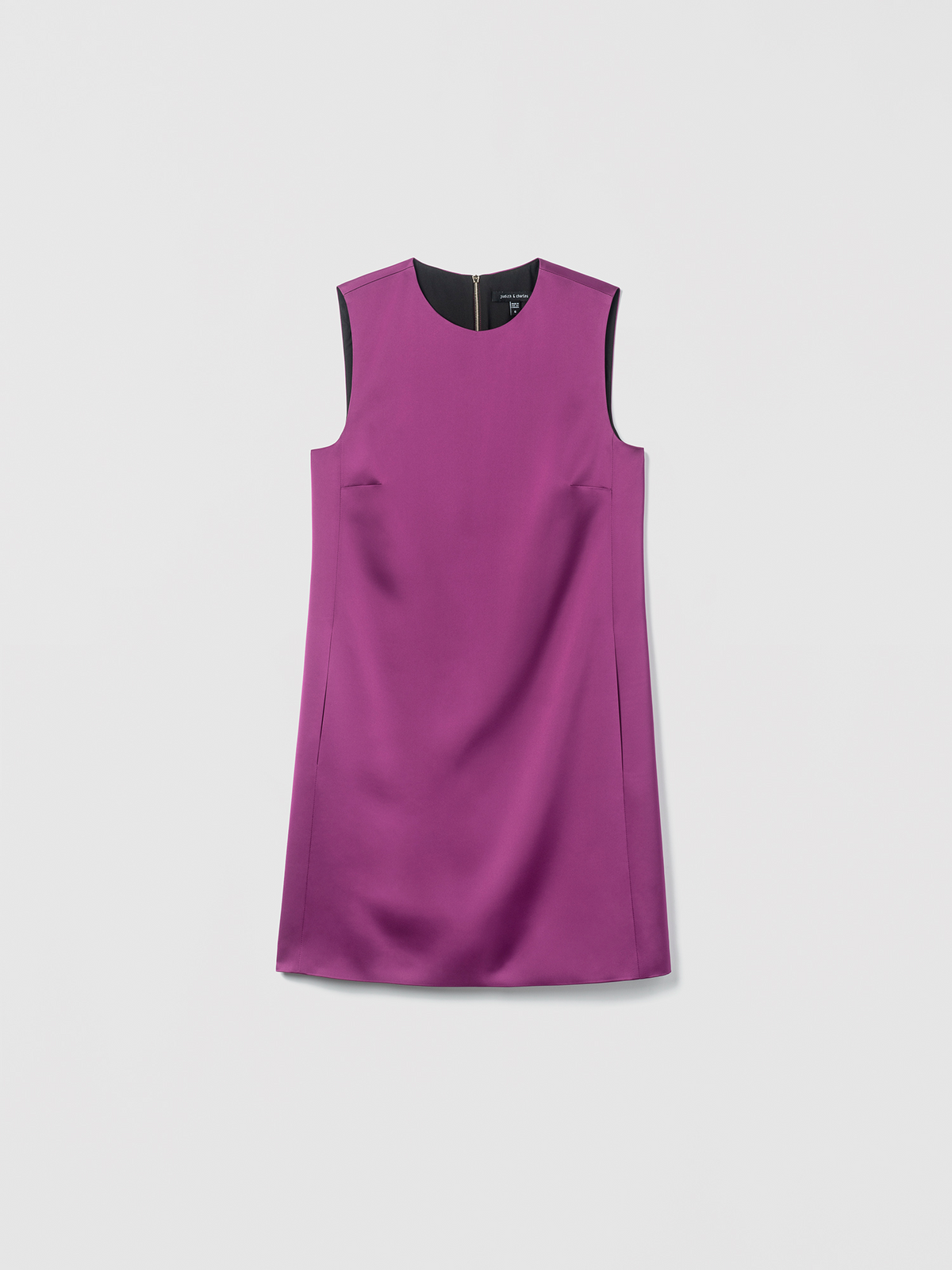 Satin Crew Neck Shift Dress