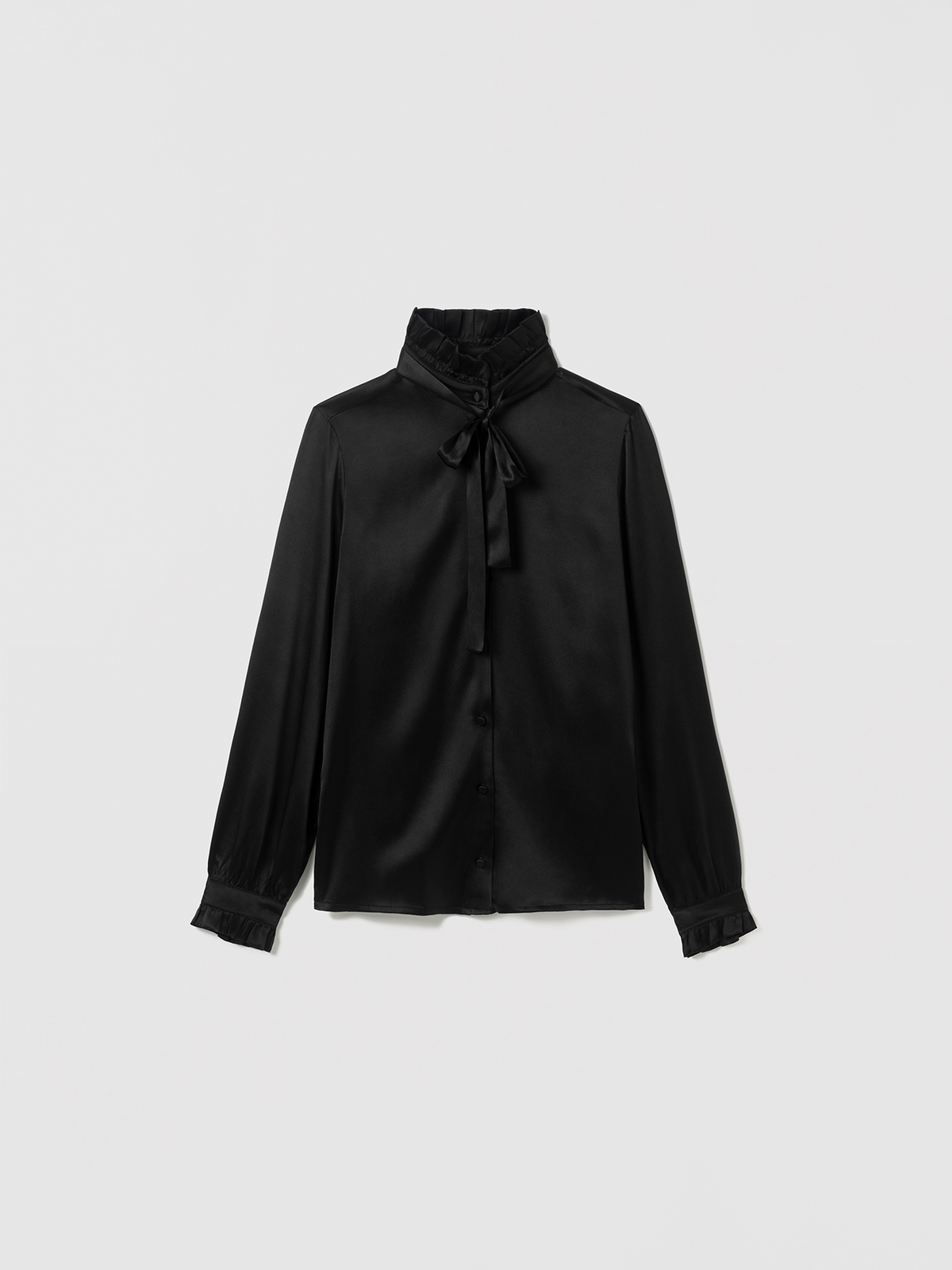 Satin Silk Ruffle Collar Blouse