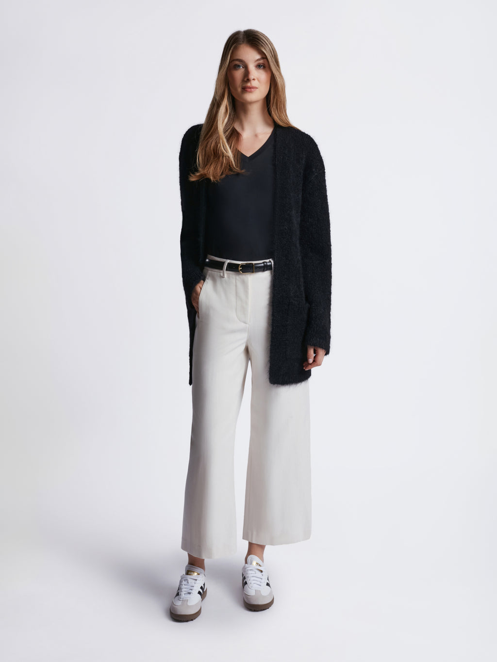 Black cardigan white shirt new arrivals