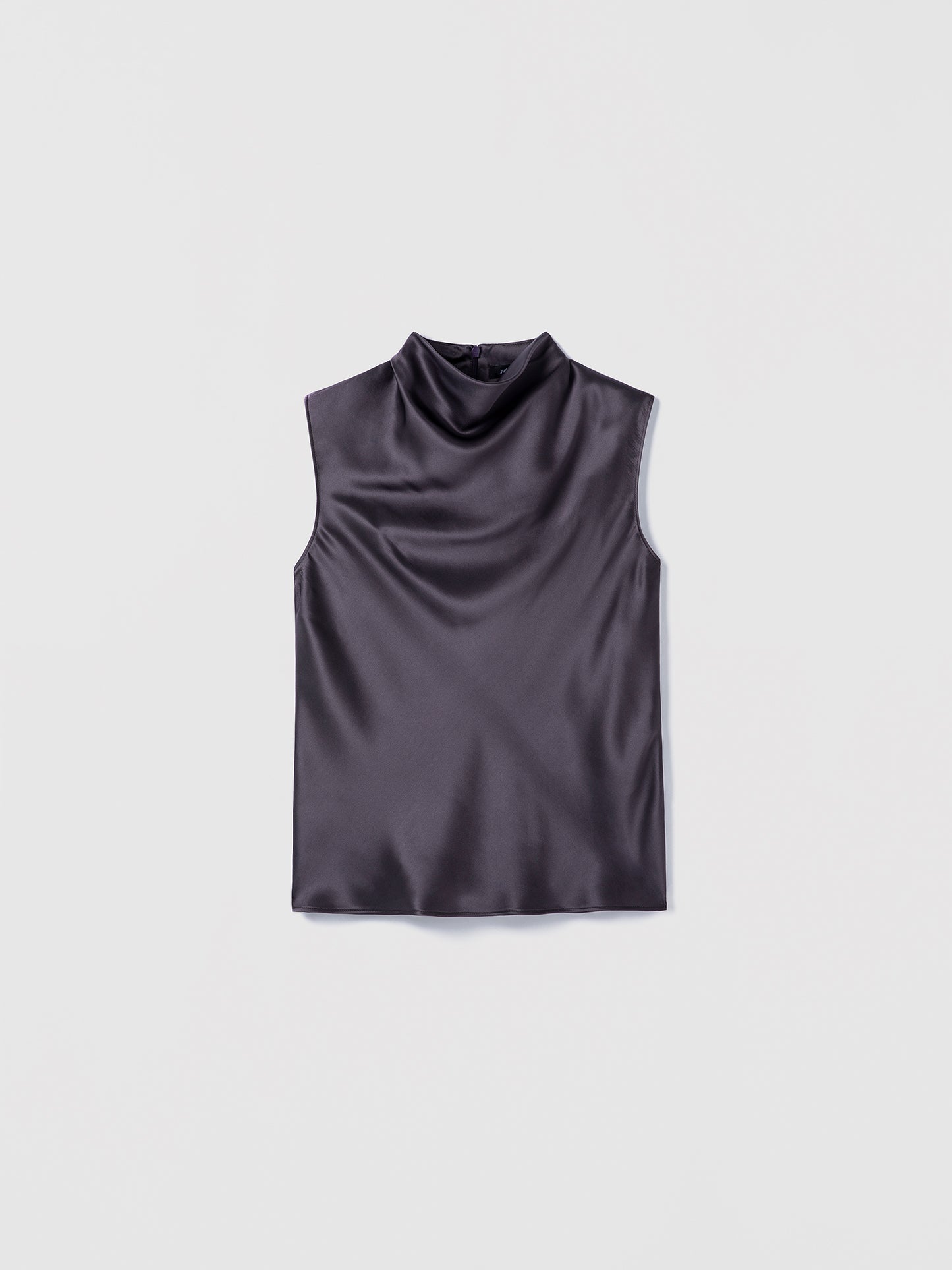 Blouse en satin à col cheminée