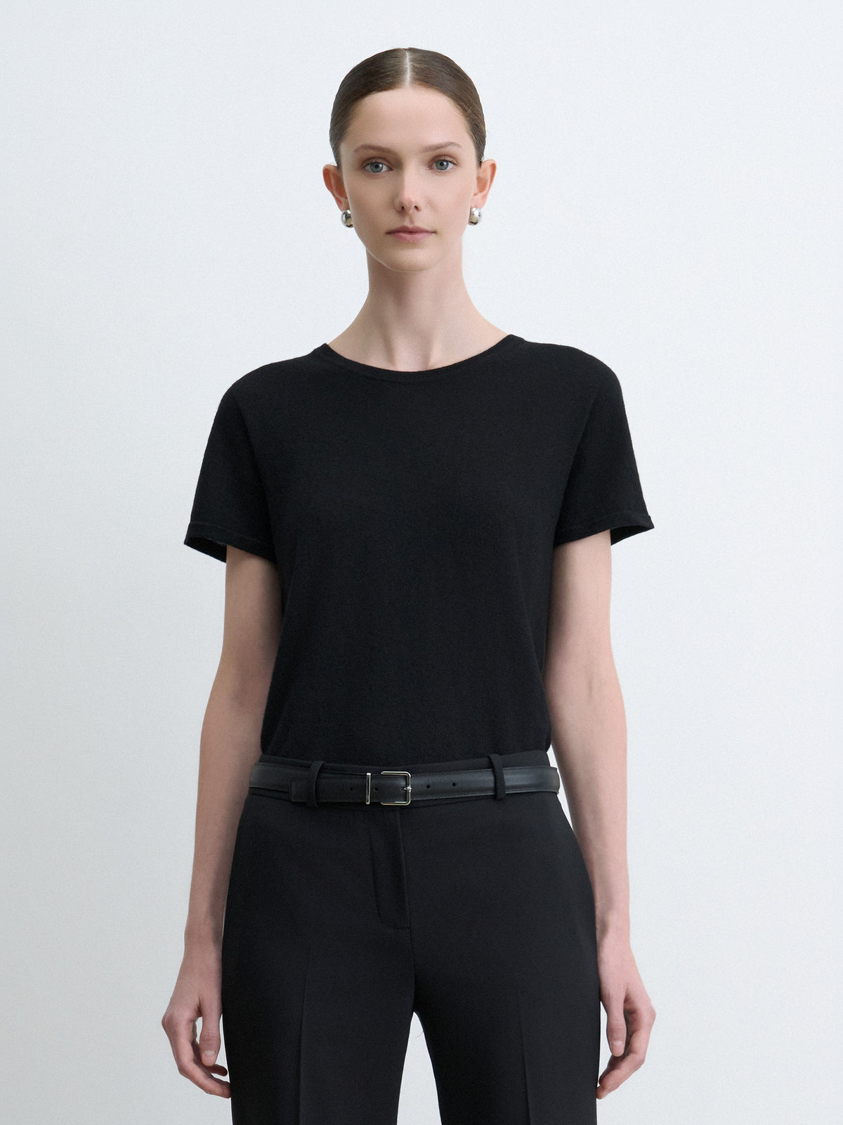 Machine Washable Cashmere Short Sleeve Crewneck