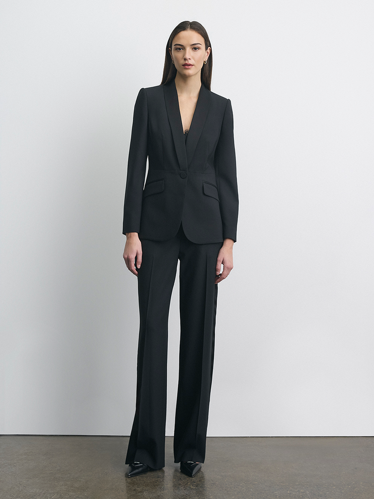 Shawl Collar Tuxedo Wool Jacket