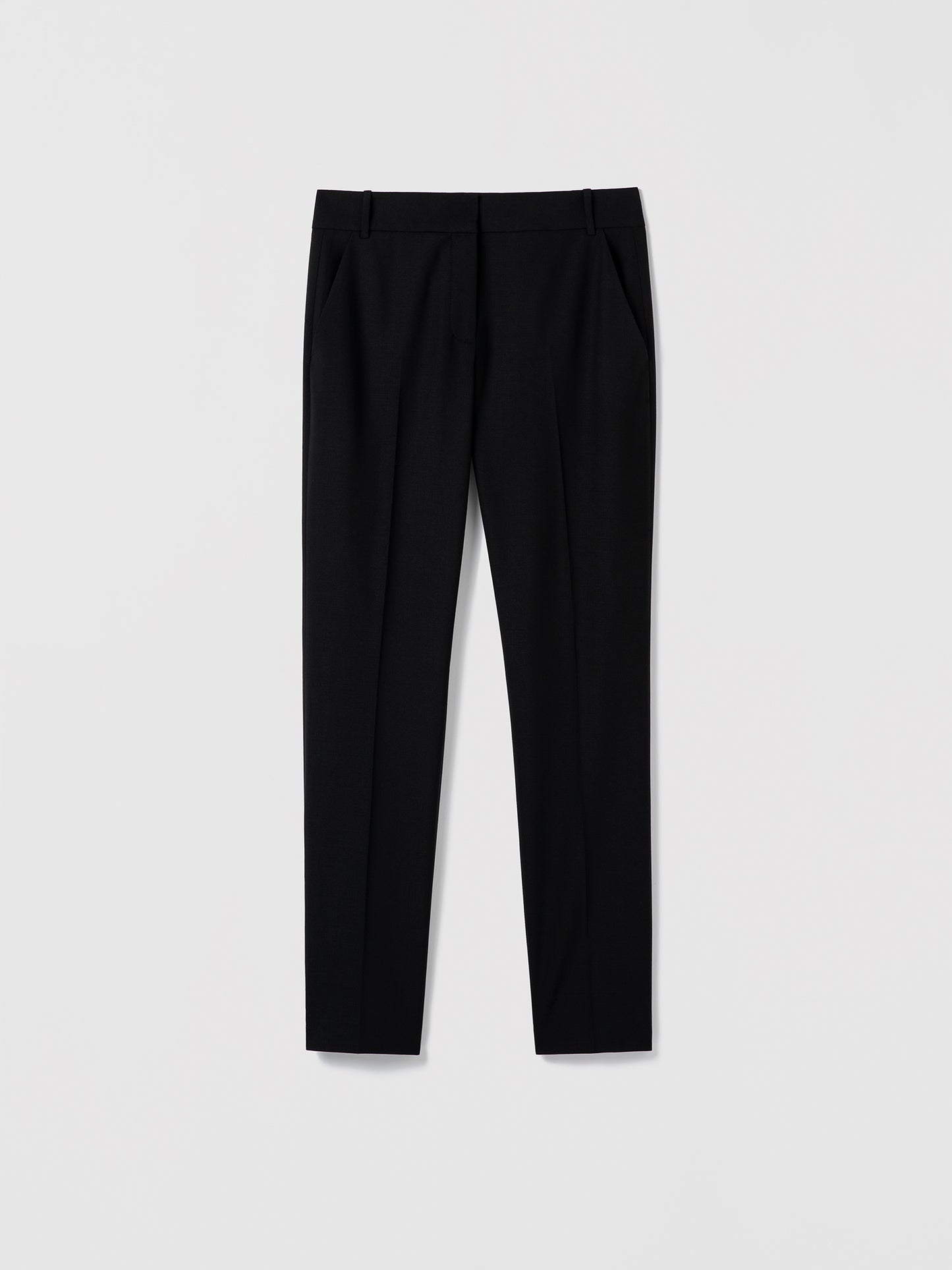 Pantalon Droit Ajusté En Laine