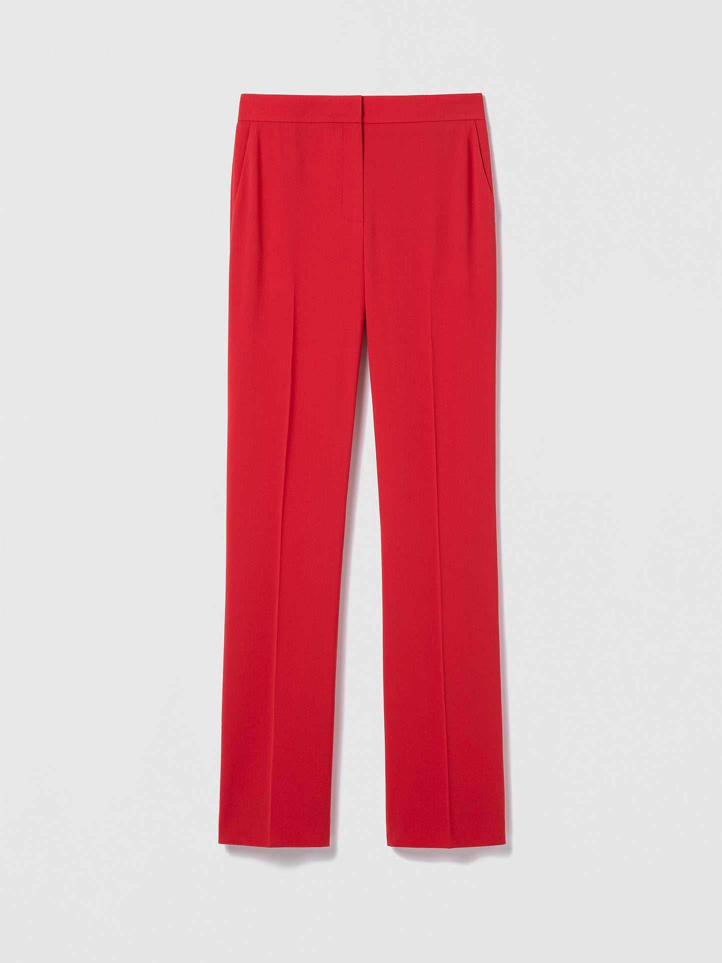Red pants on a light gray background