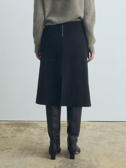 Suede Wrap Skirt