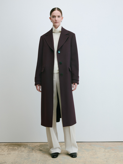 Manteau Long En Laine Et Cachemire