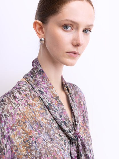 Blouse à foulard avec imprimé floral