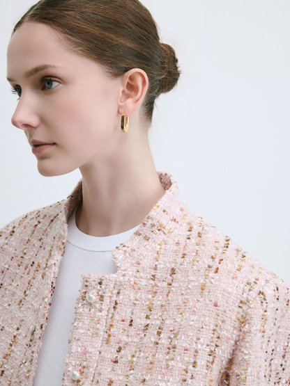 Crop Metallic Tweed Jacket