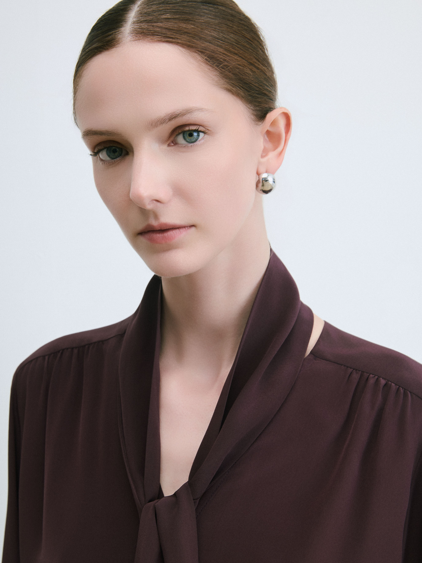 Blouse À Col En V Avec Foulard