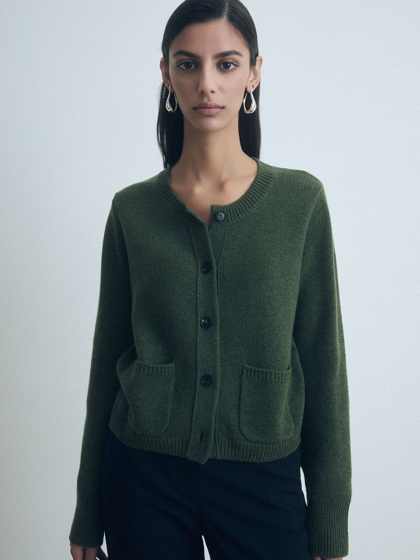 Long Sleeve Crew Neck Cardigan