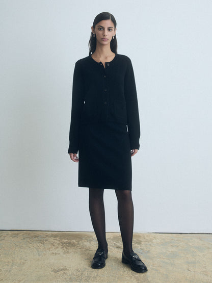 Long Sleeve Crew Neck Cardigan