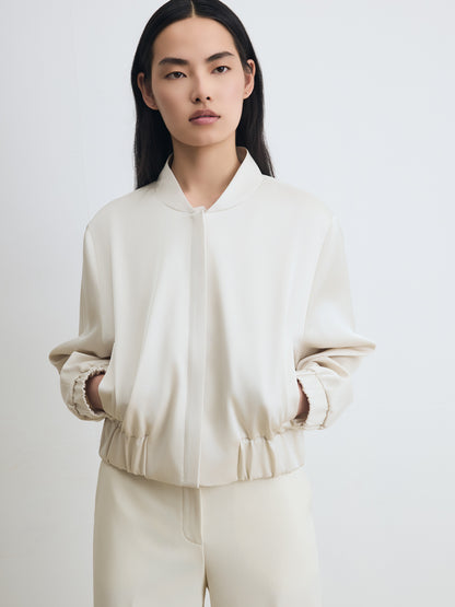Blouson aviateur en satin mat