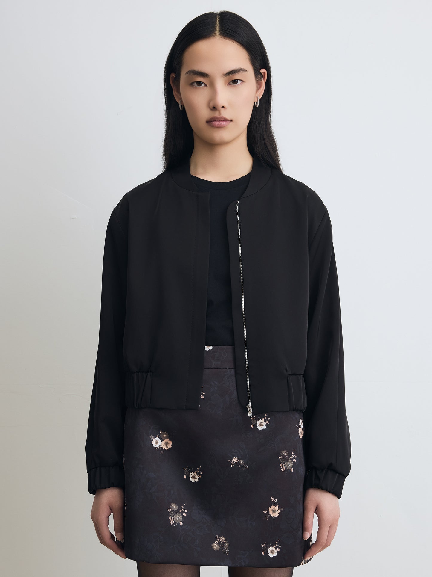 Blouson aviateur en satin mat
