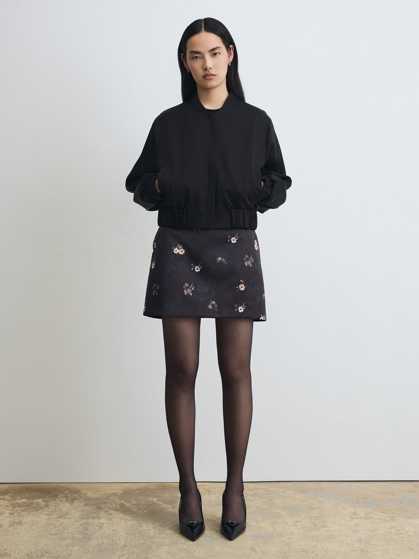 Blouson aviateur en satin mat