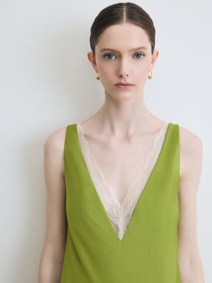 Lace‑Trim Slip Dress