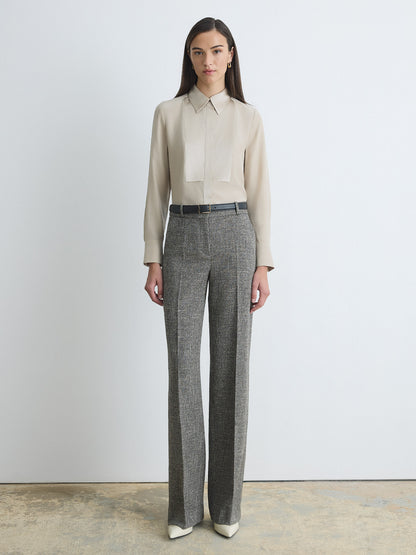 Blouse À Plastron En Satin