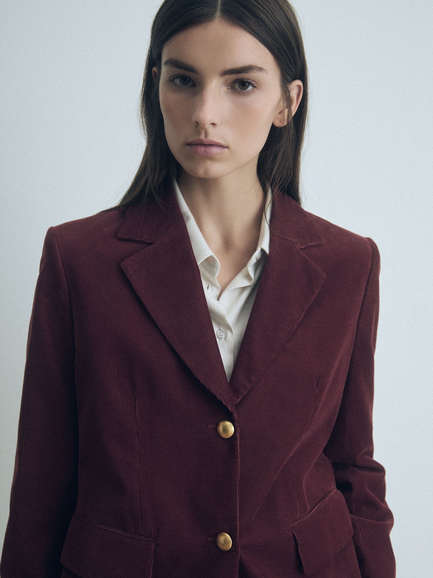Veste Courte en Velours Côtelé à Coupe Ample