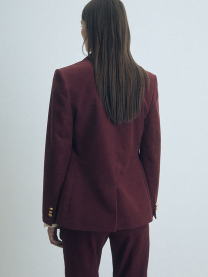 Veste Courte en Velours Côtelé à Coupe Ample