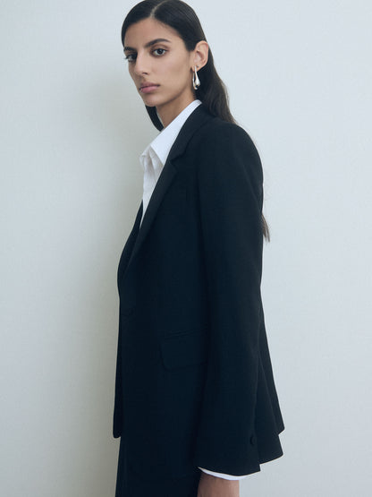 Veste Structurée en Mélange De Laine