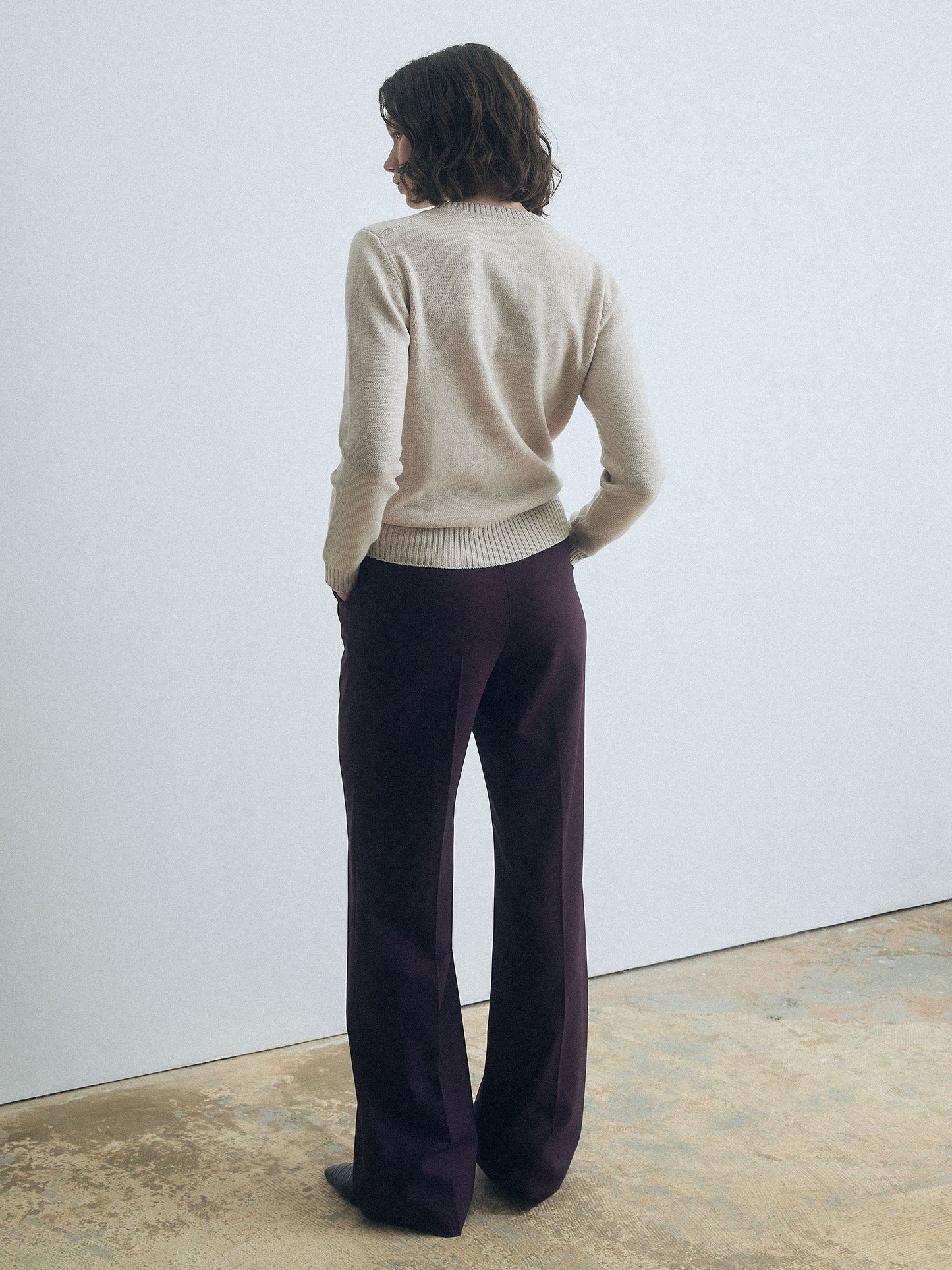 Wool-Blend Straight-Leg Pants