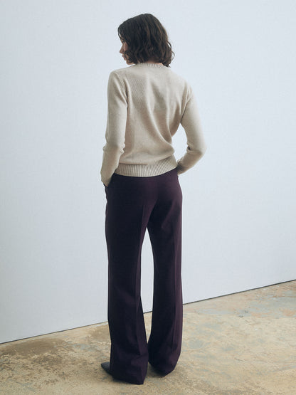 Wool-Blend Straight-Leg Pants