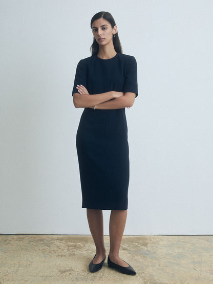 Robe à Manches Mi-longues, Coupe Ajustée