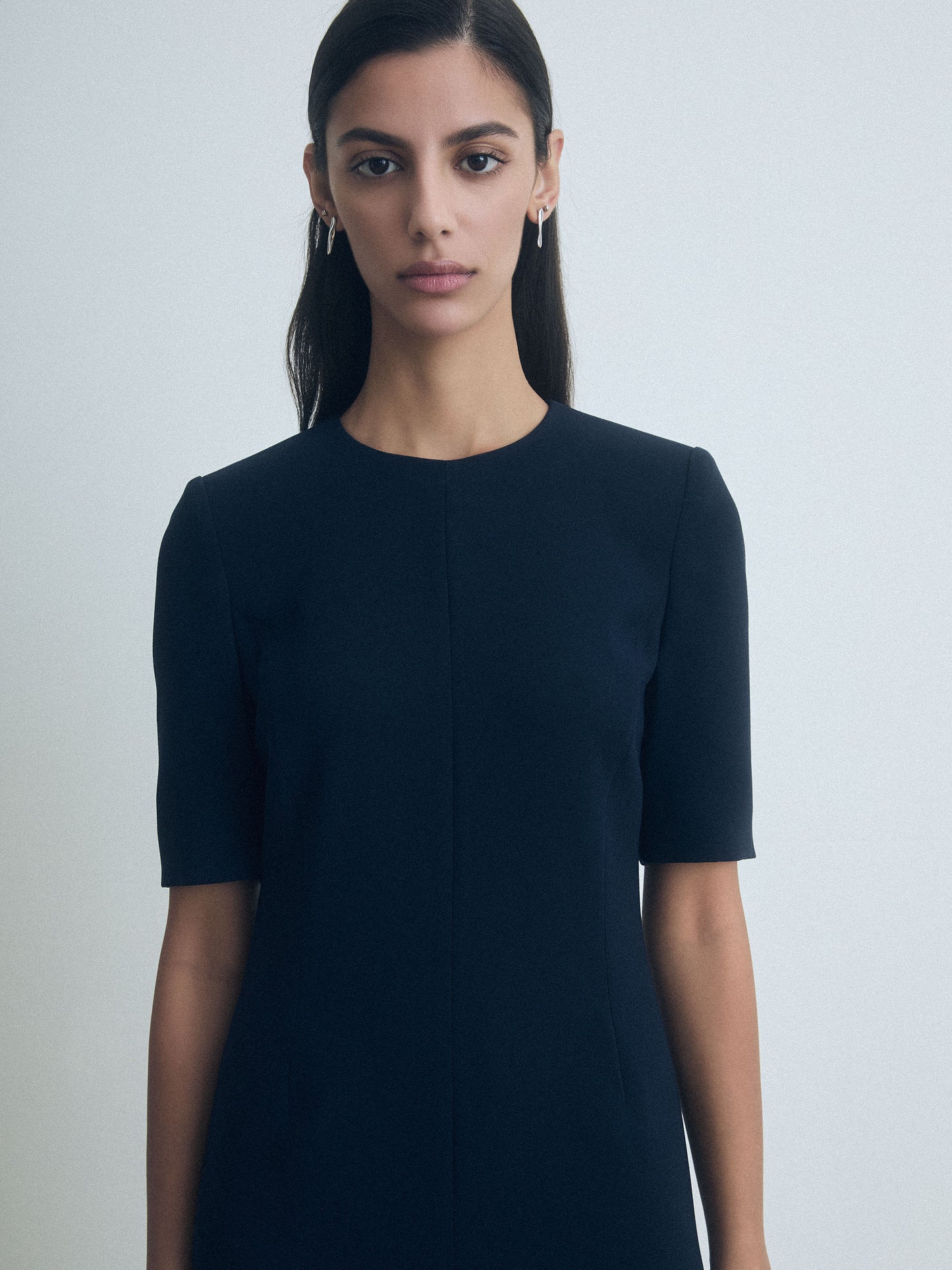 Robe à Manches Mi-longues, Coupe Ajustée