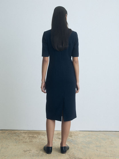 Robe à Manches Mi-longues, Coupe Ajustée