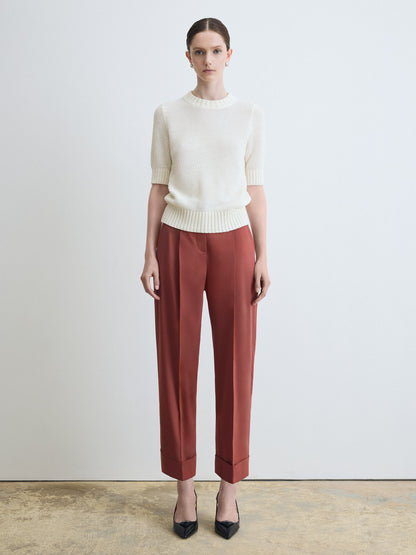 Luxe Cotton Pleated Pant