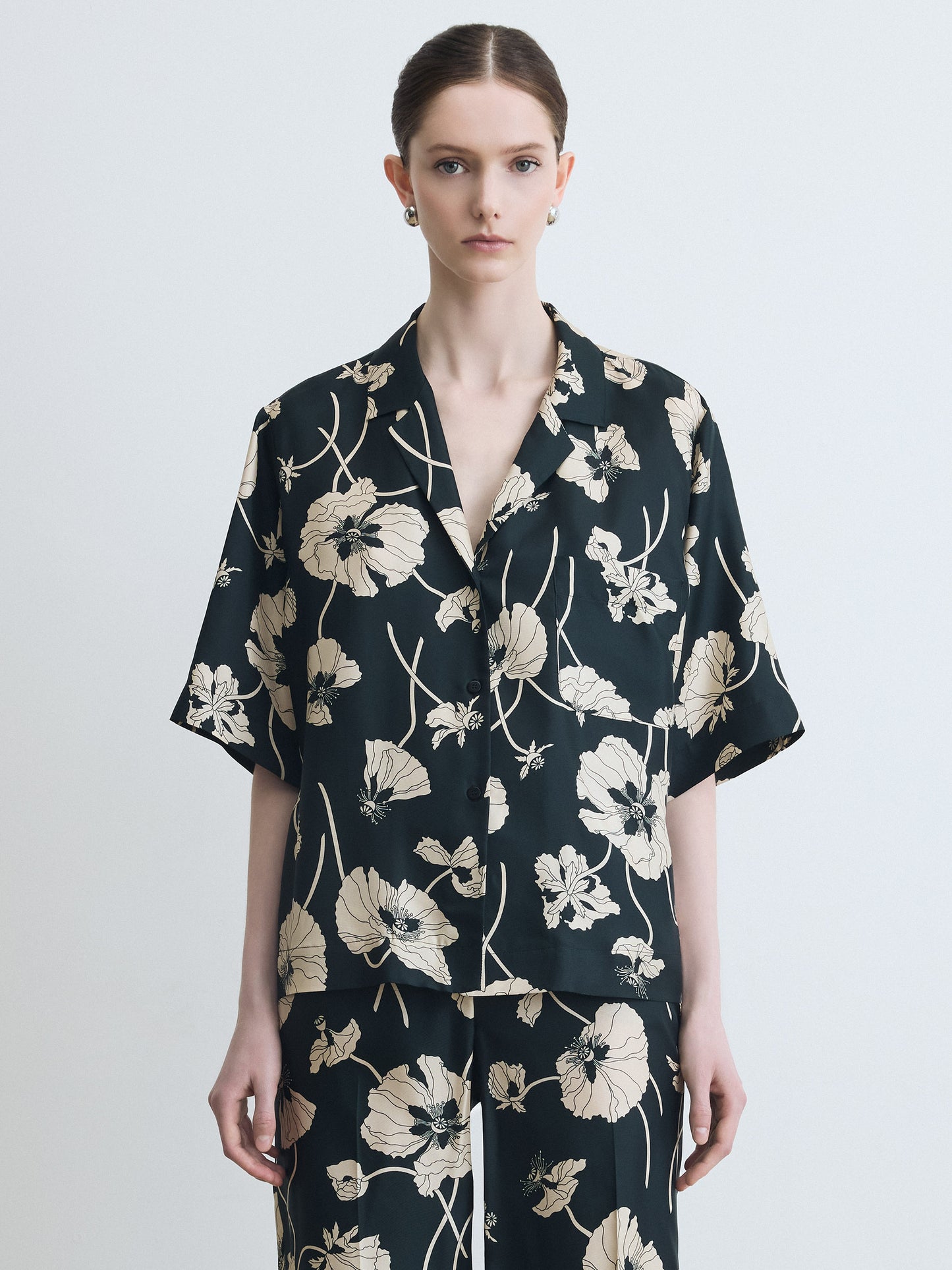 Short Sleeve Shirt in Liberty Print Silk Twill