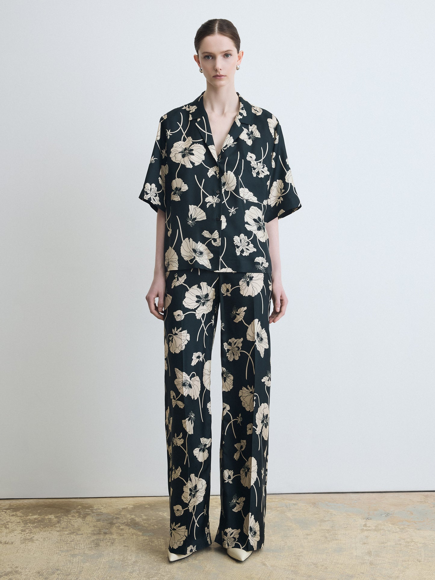 Short Sleeve Shirt in Liberty Print Silk Twill