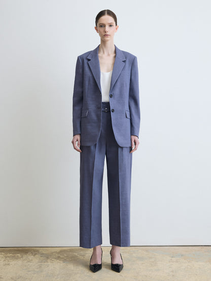 Stretch Linen Belted Pant