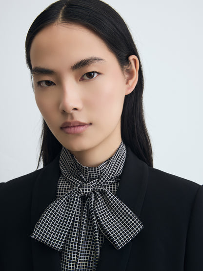 Blouse Sans Manches à Col Montant avec Lien