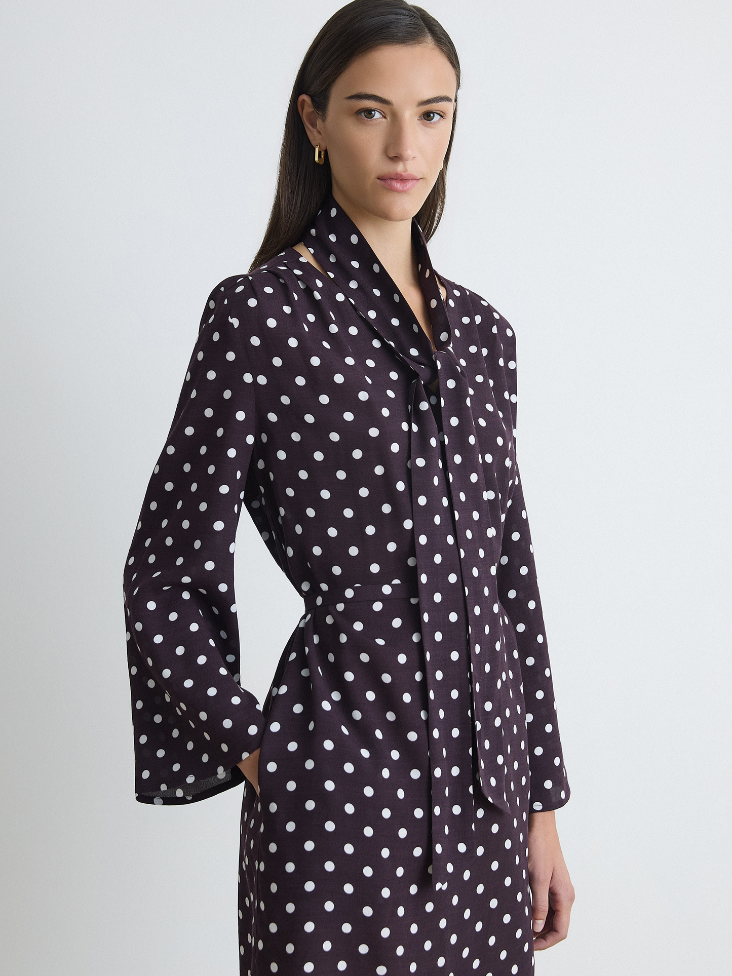 Shirt Dress With Scarf