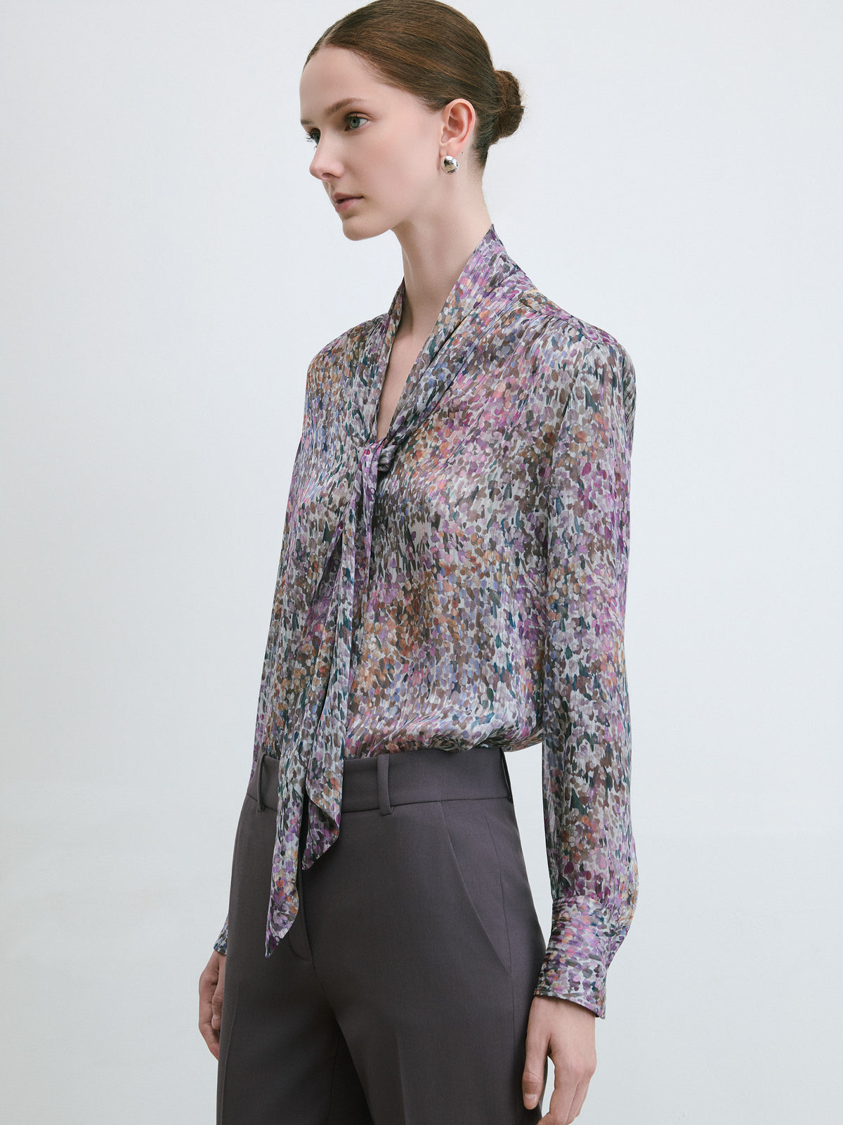 Blouse à foulard avec imprimé floral